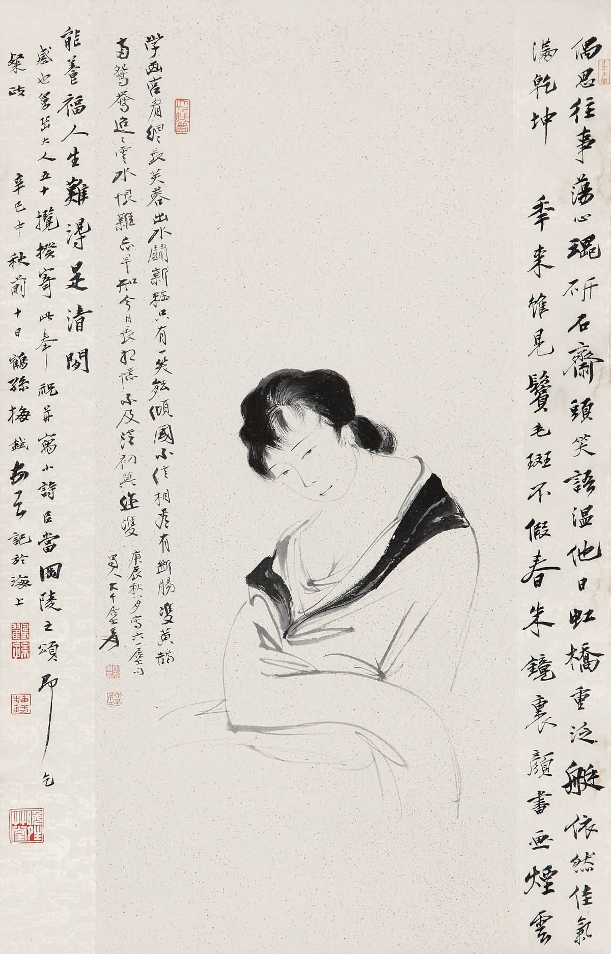 0107   张大千  仕女图